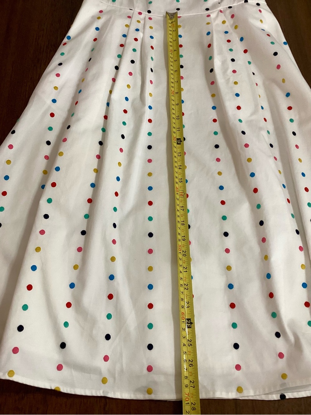 Boden White Cotton Multi-Color Embroidered Polka Dot Fit & Flare Dress Sz 6P - Picture 10 of 13